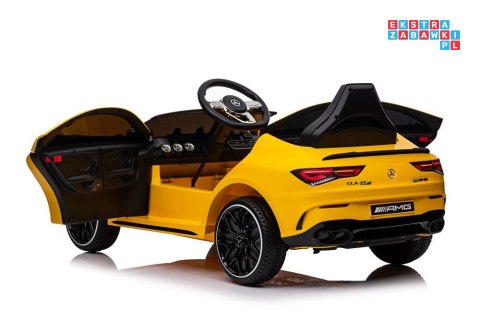 [19785] Mercedes CLA 45S AMG na akumulator 4x45W 12V/7Ah Lakier Ekoskóra EVA MP3 USB LED - żółty