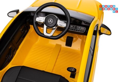 [19785] Mercedes CLA 45S AMG na akumulator 4x45W 12V/7Ah Lakier Ekoskóra EVA MP3 USB LED - żółty