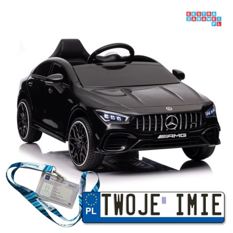 [19788] Mercedes CLA 45S AMG na akumulator 4x45W 12V/7Ah Lakier Ekoskóra EVA MP3 USB LED - czarny