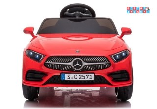 Czerwone Mercedes CLS 350 na akumulator - 2x35W, Ekoskóra, EVA, LED, MP3