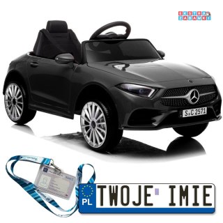 Czarne Mercedes CLS 350 na akumulator - 2x35W, Ekoskóra, EVA, LED, MP3