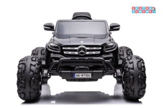 Czarny Mercedes DK-MT950 na akumulator - 4x45W, 24V/7Ah, LCD, MP4, EVA, Bluetooth, ekoskóra - [9771]
