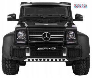 Czarny Mercedes G63 6x6 na akumulator - 2 Pedały gazu, Regulacja siedzenia, MP4, LED, Bagażnik, Kufer dla rodzica