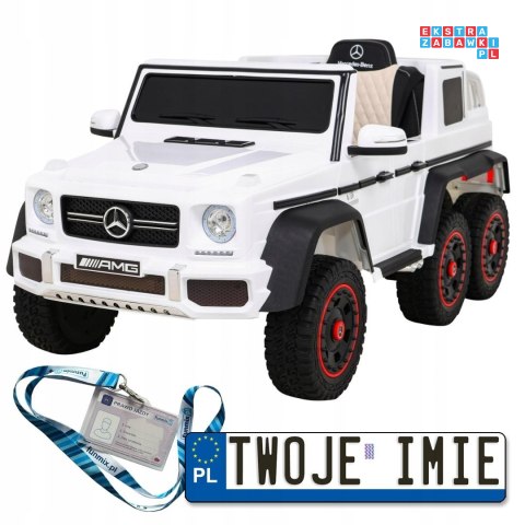 Mercedes G63 AMG Autko na akumulator + Pilot + 6 kół EVA + Wolny Start + MP3 LED
