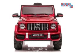 [5913] Mercedes G63 AMG Lakierowane na akumulator 12V/4,5Ah 2x45W Ekoskóra EVA LED MP3 - czerwony