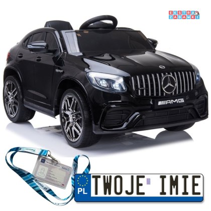 Czarny Mercedes GLC 63S na akumulator - 4x45W, 12V/7Ah, ekoskóra, koła EVA, MP3 - [4198]