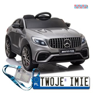 Srebrne Mercedes GLC 63S na akumulator - QLS-5688, Lakier, Ekoskóra, EVA, LED, MP3