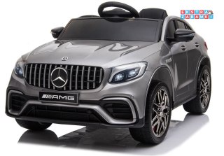 Srebrne Mercedes GLC 63S na akumulator - QLS-5688, Lakier, Ekoskóra, EVA, LED, MP3