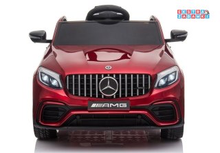 Czerwone Mercedes GLC 63S na akumulator - Lakier, Ekoskóra, EVA, LED, MP3 - [QLS-5688]