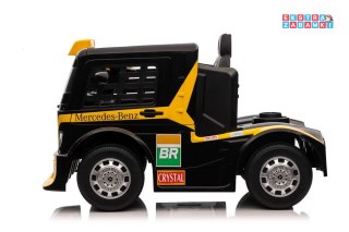 [4256] Ciężarówka Mercedes XMX622 na akumulator 2x45W 12V/10Ah Ekoskóra EVA LED - żółty