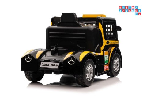 [4256] Ciężarówka Mercedes XMX622 na akumulator 2x45W 12V/10Ah Ekoskóra EVA LED - żółty
