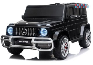 Czarny Mercedes S307 na akumulator - Ekoskóra, Koła EVA, LED, MP3, USB, Pasy
