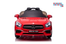 [4267] Mercedes SL65 S na akumulator 2x45W 12V/7Ah lakierowane ekoskóra EVA LCD - czerwony