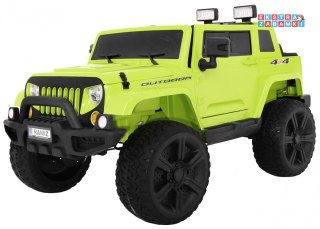 Jasnozielony Mighty Jeep na akumulator - 4x45W, Pilot, 2 bagażniki