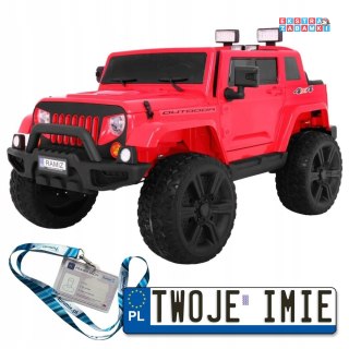 Różowy Mighty Jeep na akumulator - 4x45W, z Pilotem, dla dzieci, 2 bagażniki