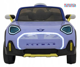 Fioletowy Mini Concept Aceman na akumulator - 4x4, 2x35W, 2x20W, 12V/9Ah, EVA, LED, AUX, USB - [JE1688]