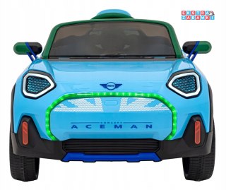 Niebieski Mini Concept Aceman na akumulator - 4x4, 2x35W, 2x20W, 12V/9Ah, EVA, LED, AUX, USB - [JE1688]