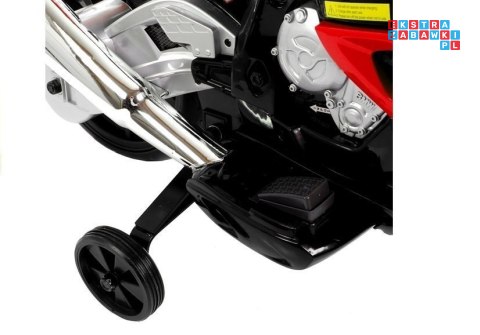 [1719] Motocykl BMW S1000RR na akumulator 2x45W 12V/7Ah ekoskóra EVA LED - czerwony