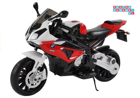 [1719] Motocykl BMW S1000RR na akumulator 2x45W 12V/7Ah ekoskóra EVA LED - czerwony