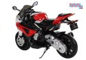 [1719] Motocykl BMW S1000RR na akumulator 2x45W 12V/7Ah ekoskóra EVA LED - czerwony
