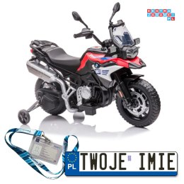 [11949] Motocykl BMW F850 licencjonowany na akumulator 2x45W 12V/7Ah LED MP3 wolny start - czerwony