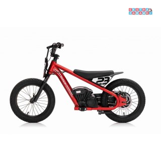 Czerwony Motor Baigor Pro na akumulator - 24V/250W, wodoodporny, z ekoskórą, koła pompowane - [BAIGOR-23]