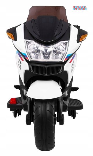 Motor Sport Tourism na akumulator - biały, 2x35W 12V/7Ah, Radio, światła LED, Koła EVA [XMX-609]