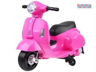 Różowy Motor dla dzieci Skuter na akumulator Vespa