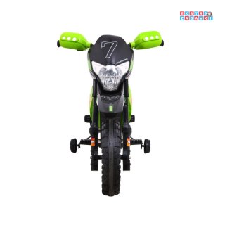 Zielony Motorek Cross na akumulator - 6V/4.5Ah, dźwięki, LED - [BDM0912]