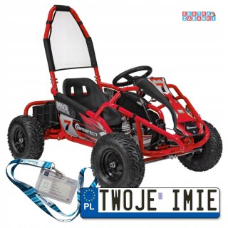 Czerwony Gokart Mud Monster na akumulator - czerwony, 1x1000W 48V/20Ah, koła pompowane, sportowe siedzenie z pasami [GK008E]