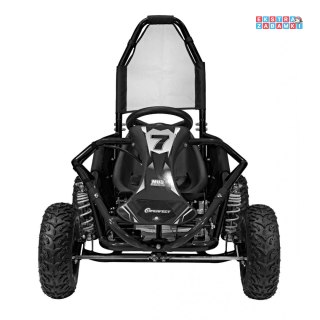 Czarny Gokart Mud Monster na akumulator - czarny, 1x1000W 48V/20Ah, koła pompowane, sportowe siedzenie z pasami [GK008E]