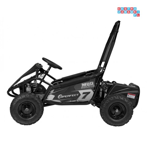 [GK008E] Gokart Mud Monster na akumulator 1x1000W 48V/20Ah koła pompowane sportowe siedzenie z pasami - czarny
