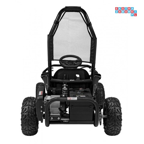 [GK008E] Gokart Mud Monster na akumulator 1x1000W 48V/20Ah koła pompowane sportowe siedzenie z pasami - czarny