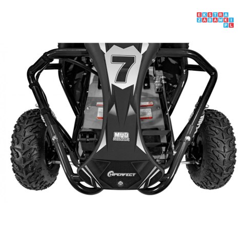 [GK008E] Gokart Mud Monster na akumulator 1x1000W 48V/20Ah koła pompowane sportowe siedzenie z pasami - czarny
