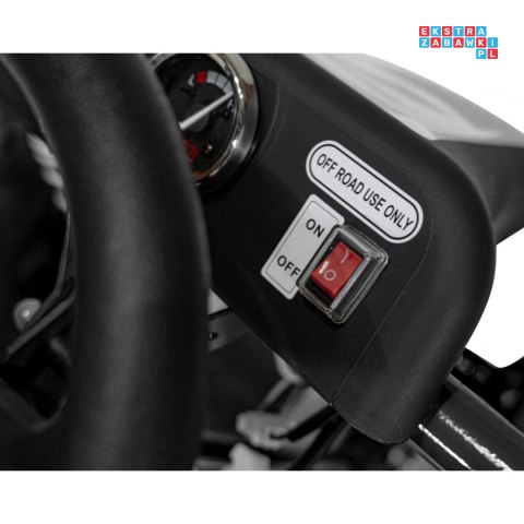 [GK008E] Gokart Mud Monster na akumulator 1x1000W 48V/20Ah koła pompowane sportowe siedzenie z pasami - czarny