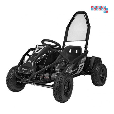 [GK008E] Gokart Mud Monster na akumulator 1x1000W 48V/20Ah koła pompowane sportowe siedzenie z pasami - czarny