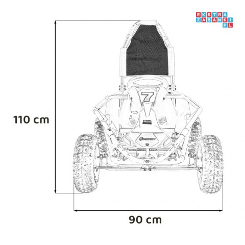 [GK008E] Gokart Mud Monster na akumulator 1x1000W 48V/20Ah koła pompowane sportowe siedzenie z pasami - czarny