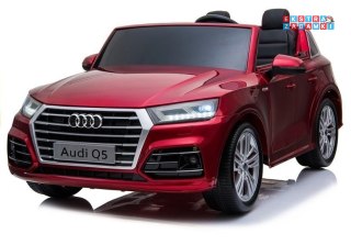 Czerwone Audi Q5 na akumulator - 2-osobowe, Lakierowane, Ekoskóra