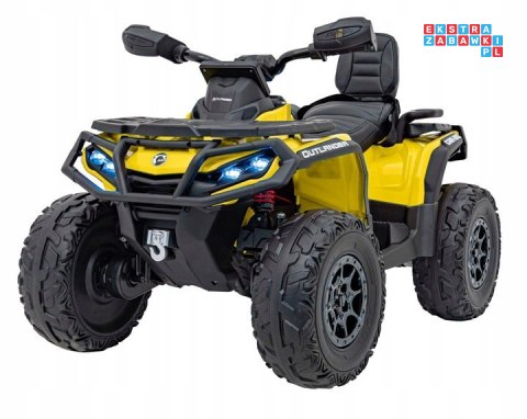 [CA005] Quad CAN-AM Outlander ATV na akumulator 4x200W 24V/7Ah EVA LED ekoskóra - żółty
