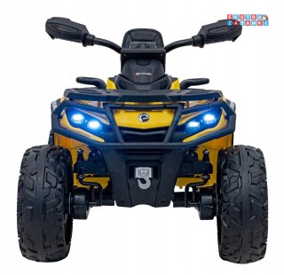 Żółty Quad CAN-AM Outlander ATV na akumulator - 4x200W, 24V/7Ah, EVA, LED, ekoskóra [CA005]