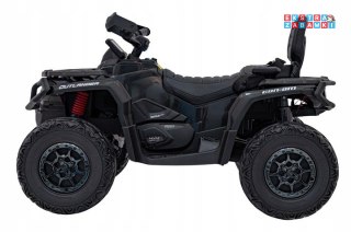 Czarny Quad CAN-AM Outlander ATV na akumulator - 4x200W, 24V/7Ah, EVA, LED, ekoskóra [CA005]