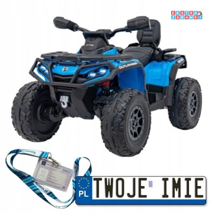 Niebieski Quad CAN-AM Outlander ATV na akumulator - 4x200W, 24V/7Ah, EVA, LED, ekoskóra [CA005]