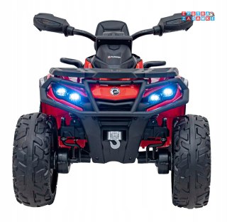 Czerwony Quad CAN-AM Outlander ATV na akumulator - 4x200W, 24V/7Ah, EVA, LED, ekoskóra [CA005]