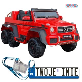 Czerwone Mercedes na akumulator - 6x45W, MP4