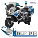 [PA.212.SR] Motocykl BMW policja 12V/7Ah koła EVA, kluczyk, policyjne światła LED
