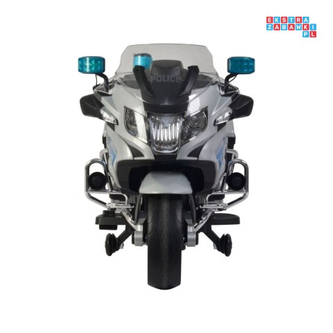 [PA.212.SR] Motocykl BMW policja 12V/7Ah koła EVA, kluczyk, policyjne światła LED