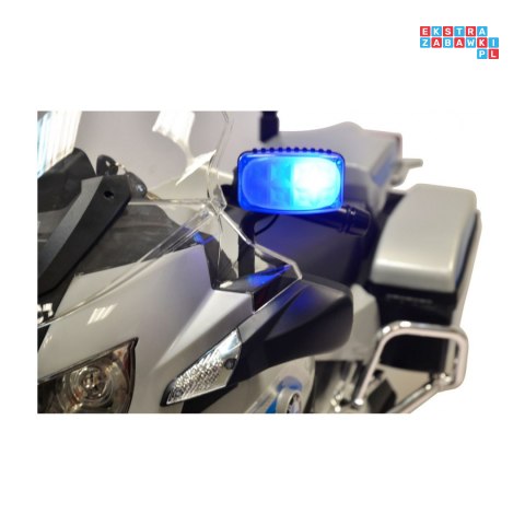 [PA.212.SR] Motocykl BMW policja 12V/7Ah koła EVA, kluczyk, policyjne światła LED