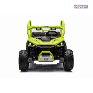 Farmer Truck UTV Racing buggy na akumulator dwuosobowy - zielony, 4x75W, ekoskóra, EVA, USB, Pasy, LED [HC-307]