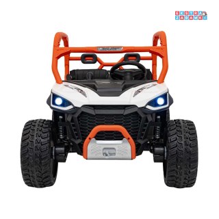 HC-307 Pojazd Farmer Truck UTV Racing na akumulator 4x4 - biały, 4x75W, 24V/7Ah, ekoskóra, EVA, USB, Pasy, LED [HC-307]