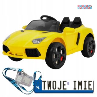 Żółte Autko Future na akumulator - 12V/4.5Ah, Wolny Start, EVA, MP3, USB, LED - [BBH-1188]